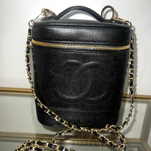 Chanel Black Caviar Top Handle Zip-Around Tall Vanity Bag - Picture 15 of 15